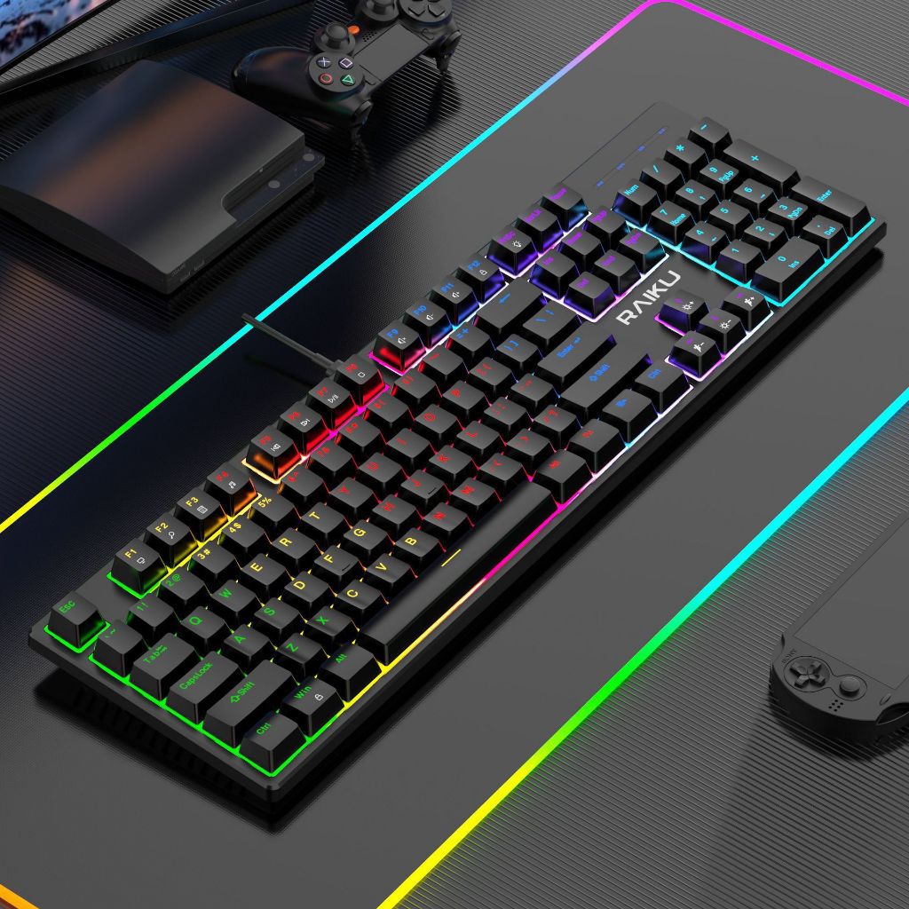 Bàn Phím Cơ RAIKU L3000 Gaming LED RGB – Switch Nhạy, Gõ Êm, Thiết Kế Cá Tính, Phù Hợp Game Thủ & Văn Phòng