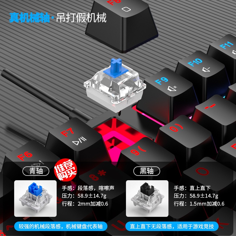 Bàn Phím Cơ RAIKU L3000 Gaming LED RGB – Switch Nhạy, Gõ Êm, Thiết Kế Cá Tính, Phù Hợp Game Thủ & Văn Phòng