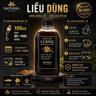 Nước Cốt Lá Bàng Black Water Cho Cá | Hạ PH Giảm Stress Cá Betta Cá Lóc Thủy Sinh | BaoThora Aqua