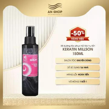 Xịt dưỡng tóc chăm sóc tóc phục hồi hư tổn Keratin Millson 150ml sịt dưỡng tóc uốn nhuộm duỗi tinh chất dưỡng tóc khô xơ