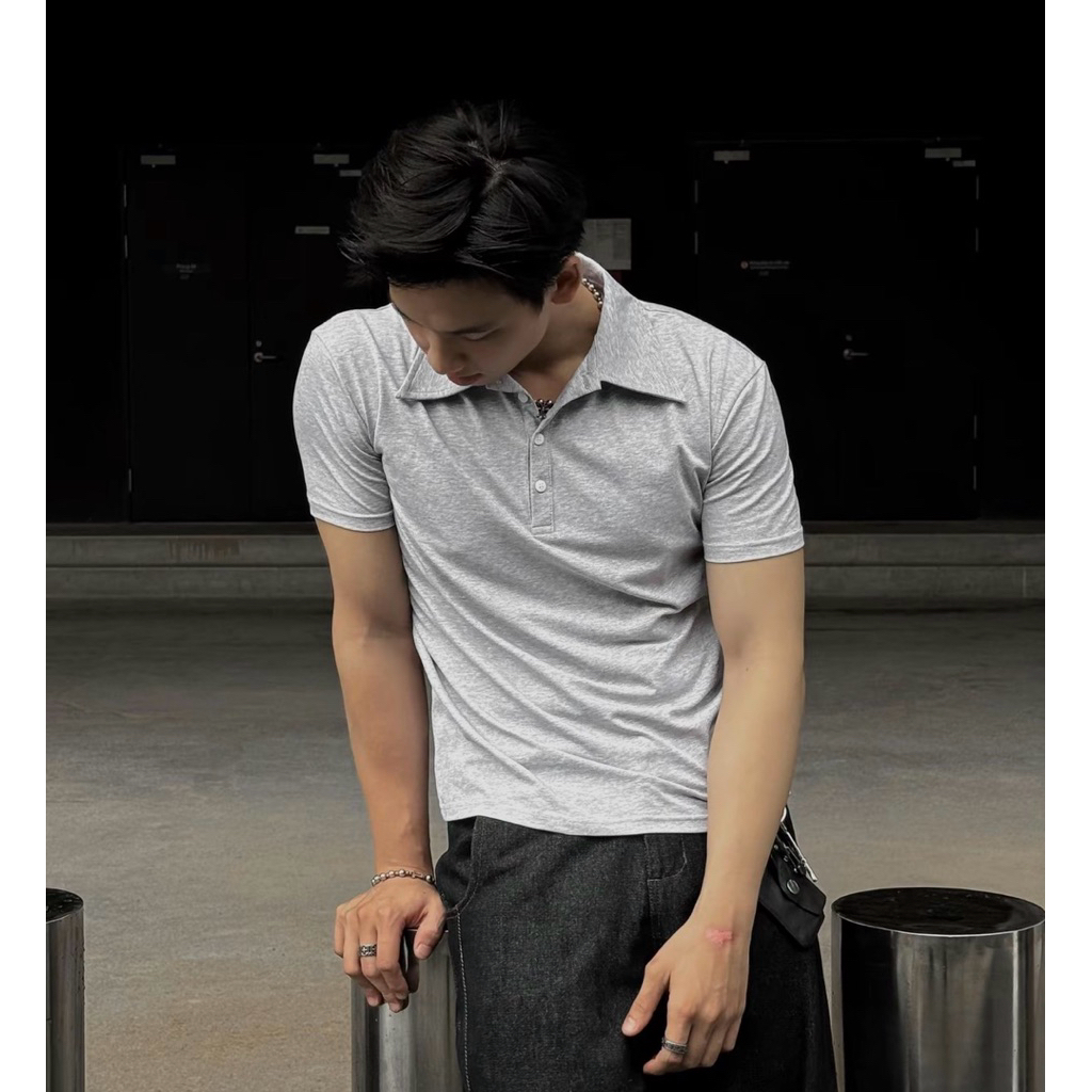Áo Polo Buttoned Form Cleanfit Tôn Dáng, mát lạnh, không nhăn, co dãn 4 chiều, Form áo ngắn hơn bảng size dáng Croptop