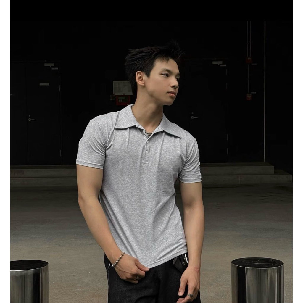 Áo Polo Buttoned Form Cleanfit Tôn Dáng, mát lạnh, không nhăn, co dãn 4 chiều, Form áo ngắn hơn bảng size dáng Croptop