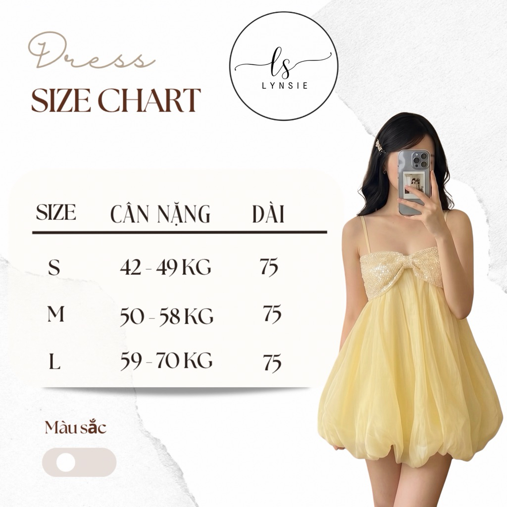 [Jiny Dress] Váy baby tơ vàng kèm quần mềm mịn bồng bềnh nơ ngực (Ảnh thật by Lynsie)