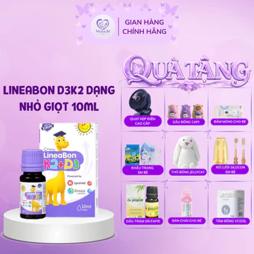 Chính hãng- LineaBon D3 K2 Dạng giọt 10ml bổ sung d3 k2 mk7 giúp tăng hấp thu canxi cho bé