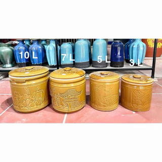 Vại Sành Muối Dưa Cà, Hũ Đựng Gạo Bát Tràng Bền Đẹp Không Độc Hại, có 4 size muối dưa cà, kim chi, dưa hành,đựng đồ ăn
