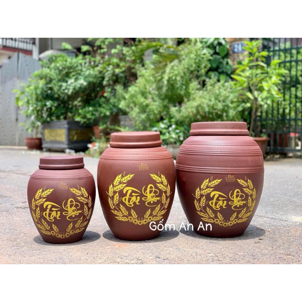 CHUM RƯỢU BÁT TRÀNG MEN MỘC KHÔNG TRÁNG MEN HÀNG CHUẨN 2 NẮP