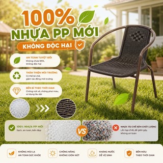KUKA Ghế sân vườn giả mây Ghế ăn ngoài trời bo tròn an toàn Nội thất sân vườn Bắc Âu