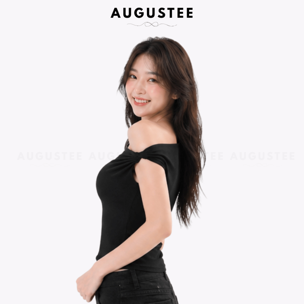 [XOẮN VAI] Áo Trễ Vai Nữ Xoắn 1 Bên Form Ôm Freesize Co Giãn Tôn Dáng - Augustee