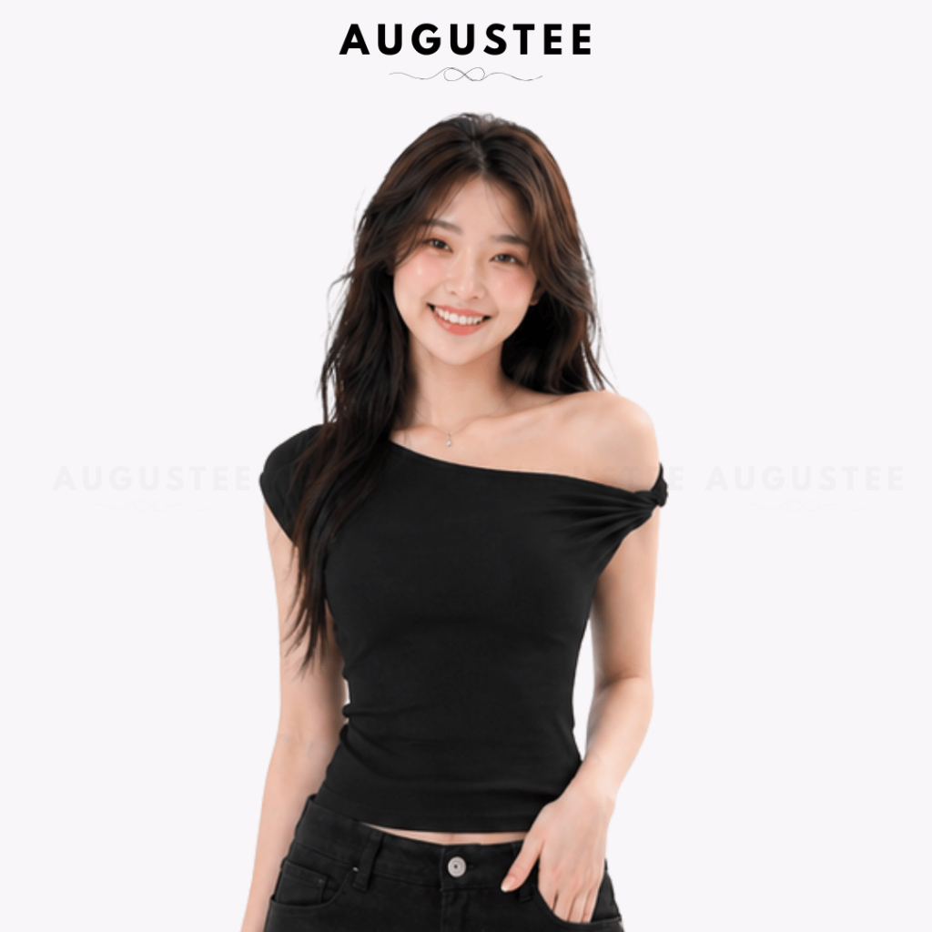 [XOẮN VAI] Áo Trễ Vai Nữ Xoắn 1 Bên Form Ôm Freesize Co Giãn Tôn Dáng - Augustee