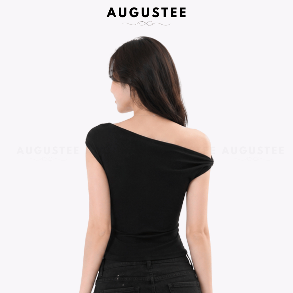 [XOẮN VAI] Áo Trễ Vai Nữ Xoắn 1 Bên Form Ôm Freesize Co Giãn Tôn Dáng - Augustee