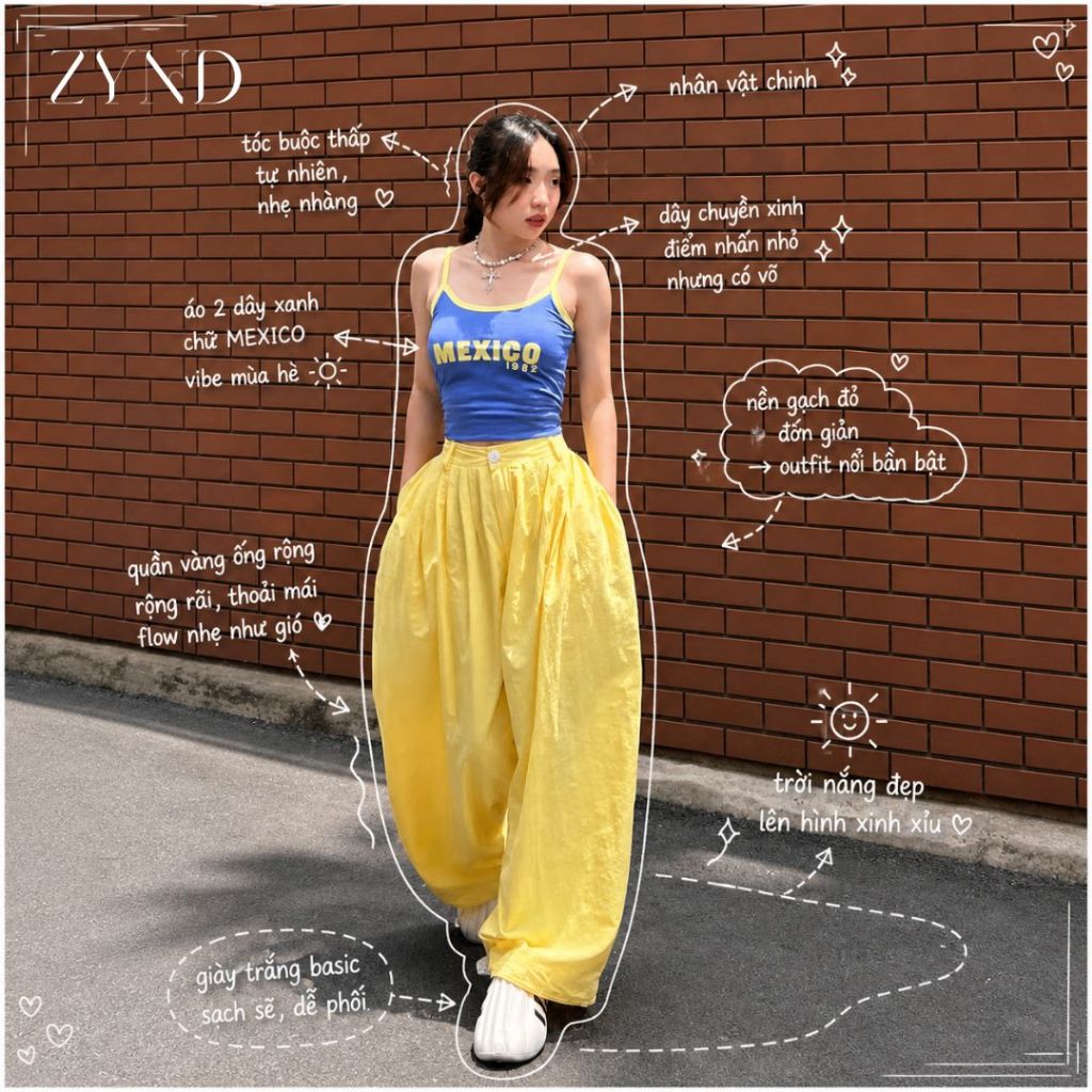 Quần Thụng Vải Dù Xếp Ly Cho Nữ ZynD - Quần thụng ống siêu rộng xếp ly hottrend thời tiết vào thuAT-M339