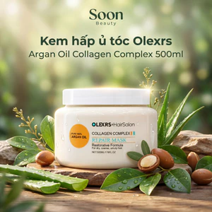 Kem hấp ủ tóc olexrs argan oil collagen complex 500ml phục hồi tóc hư tổn, tóc nát, hương thơm quyến rũ
