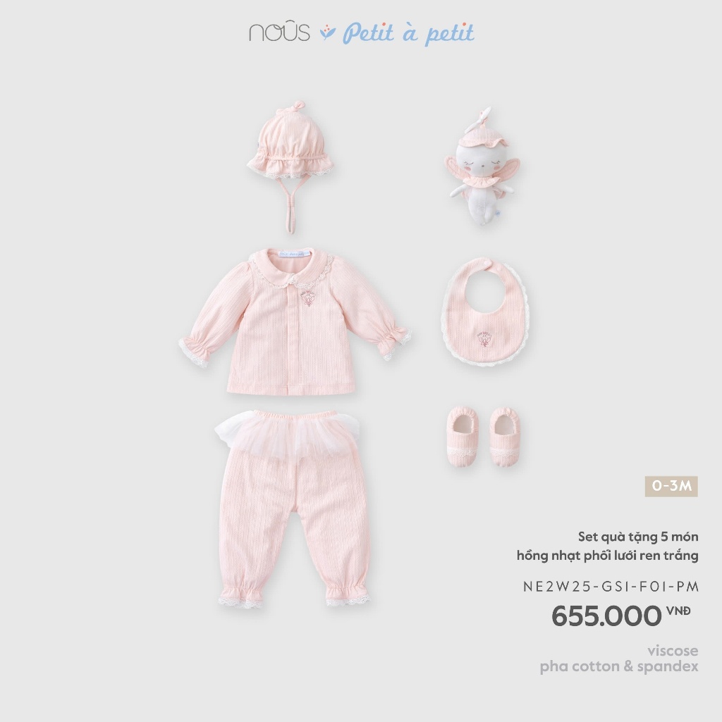 [ Nous ] Set quà sơ sinh cho bé đóng hộp nhiều màu sắc đáng yêu