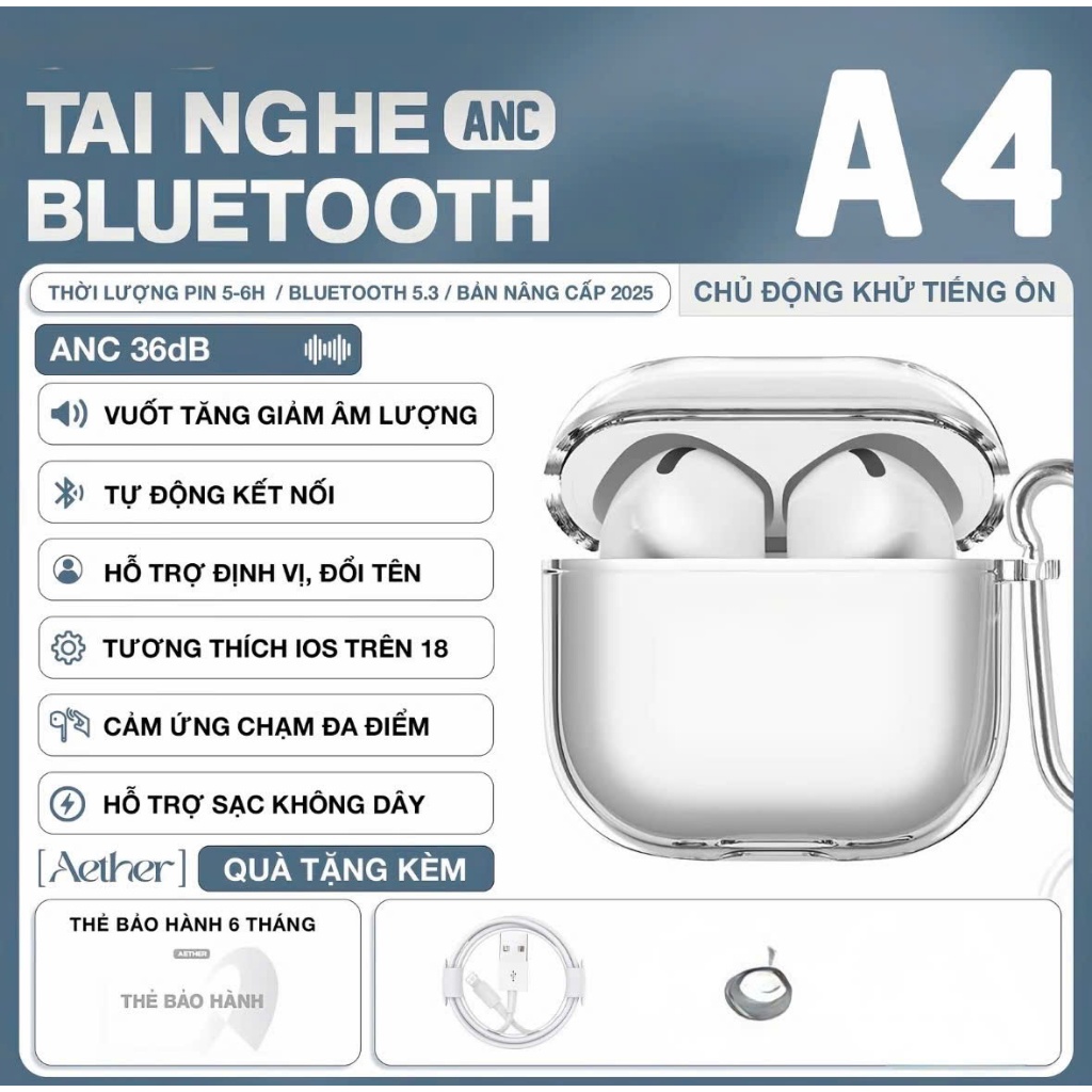 ( Xả Kho ) Tai Nghe Bluetooth AP 4 Bản Cao Cấp Pin 4-6H Bass Căng Đàm Thoại Định Vị Full Chức Năng