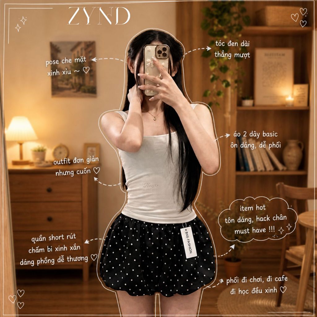 [NEW] Quần Short Bí ZYND - Quần dài bí chấm bi ống bo cạp chun phối đồ đi chơi cực đẹp cho mùa hè DĐ-M080