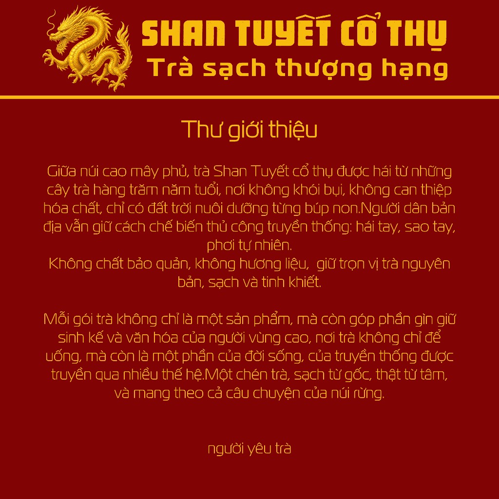 COMBO TRÀ SHAN TUYẾT CỔ THỤ 3 LỤC – 1 BẠCH – 1 HỒNG | TRÀ SẠCH THỦ CÔNG NGUYÊN CHẤT