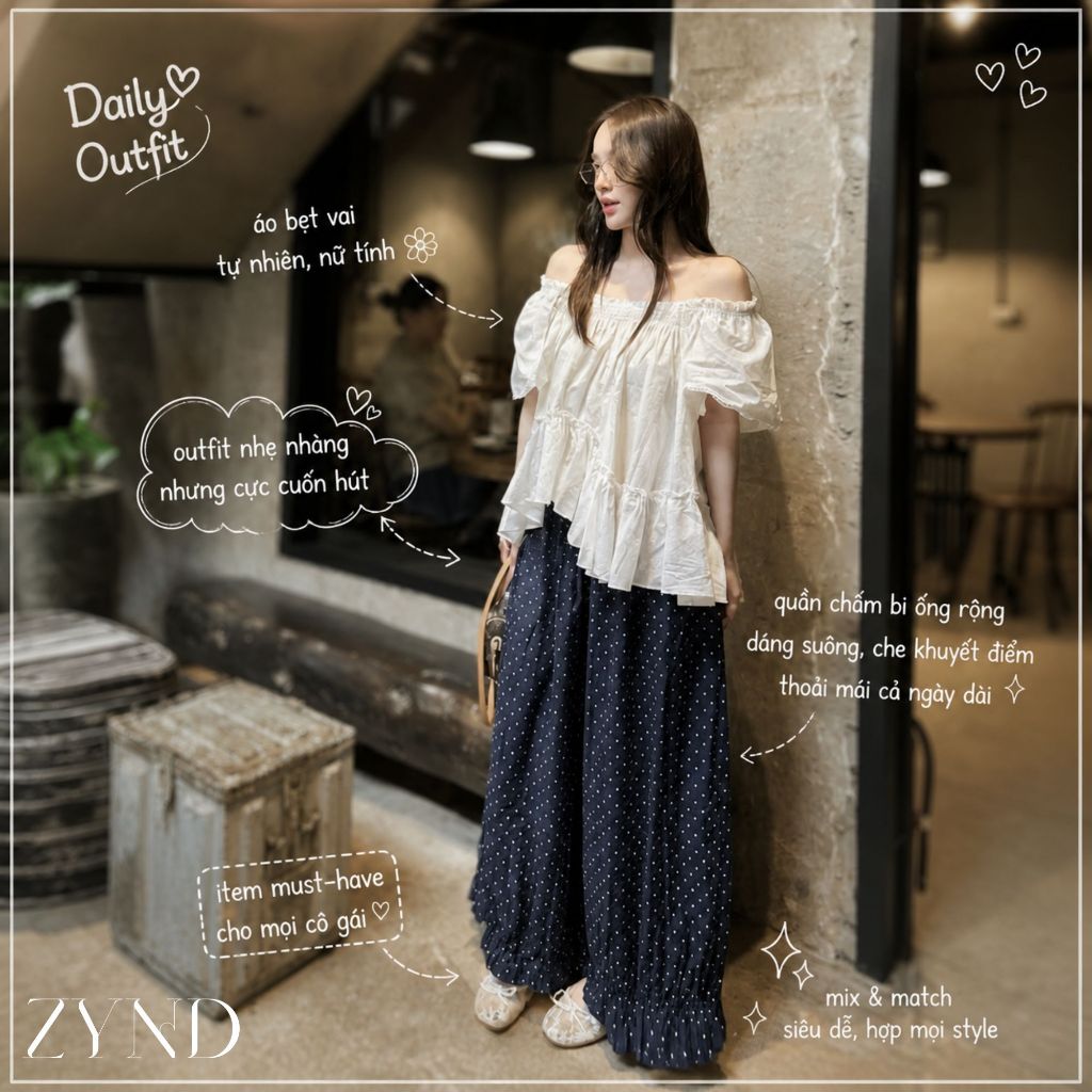 [NEW] Quần Short Bí ZYND - Quần dài bí chấm bi ống bo cạp chun phối đồ đi chơi cực đẹp cho mùa hè DĐ-M080