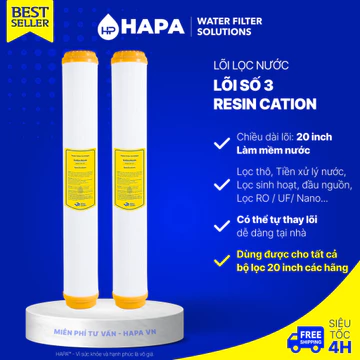 Lõi Lọc CATION 20 inch Lọc Cặn Canxi, Làm Mềm Nước RO Bán Công Nghiệp, Lõi Lọc Đầu Nguồn Karofi Kangaroo Mutosi Aqua ...