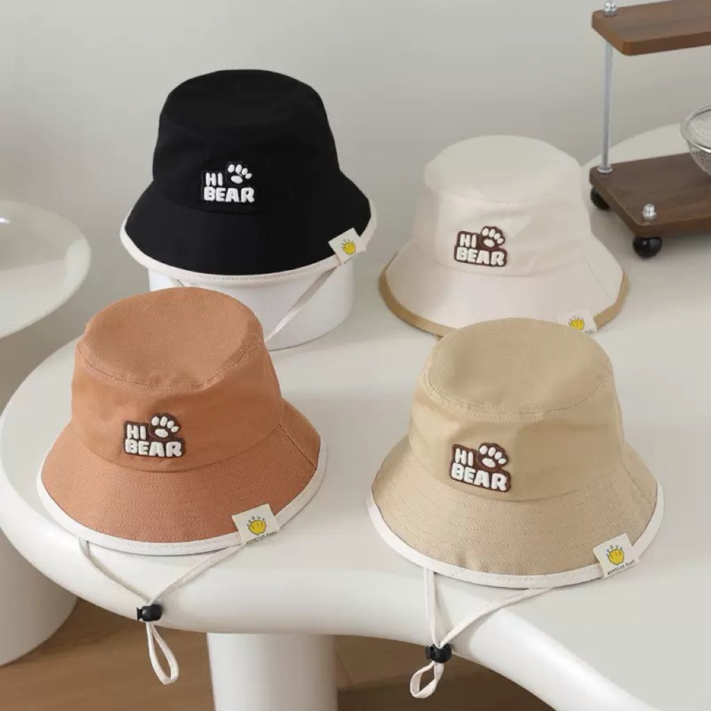 Mũ Bucket Cho Bé Có Dây Hi Bear – Mũ Tai Bèo Trẻ Em Hàn Quốc, Mũ Chống Nắng Cho Bé Dễ Thương