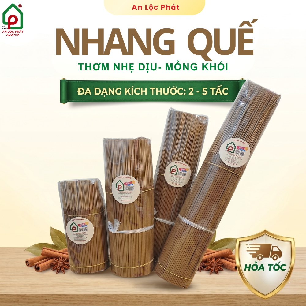 [NHIỀU KÍCH THƯỚC] - 1KG Nhang Quế - Thơm Nhẹ Dịu - Mỏng Khói - An Lộc Phát
