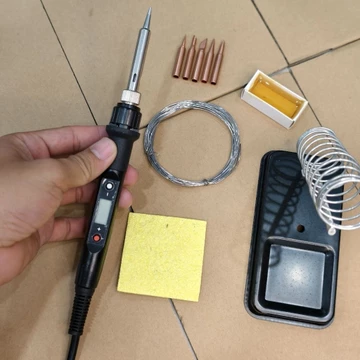 Mỏ Hàn Chì Thiếc 80W Cao Cấp Có LCD Hiển Thị Nhiệt Độ, Mỏ Hàn + ĐẦY ĐỦ PHỤ KIỆN, Mỏ hàn điện tử