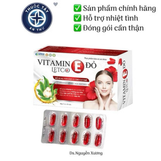 Vitamin E đỏ Letco hỗ trợ làm đẹp da,chống lão hoá da,cân bằng nội tiết-hộp/30 viên