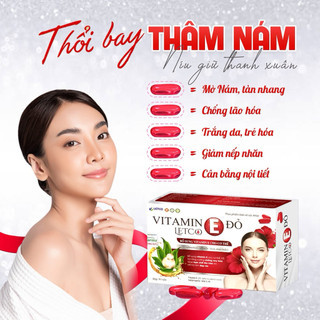 Vitamin E đỏ Letco hỗ trợ làm đẹp da,chống lão hoá da,cân bằng nội tiết-hộp/30 viên