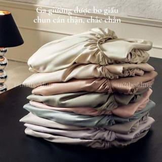 Bộ ga giường và vỏ gối Tencel 60s HELINA - bộ gồm 1 ga giường và 2 vỏ gối nằm, mềm, mịn
