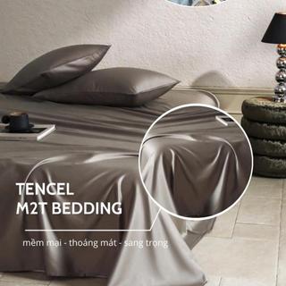 Bộ ga giường và vỏ gối Tencel 60s HELINA - bộ gồm 1 ga giường và 2 vỏ gối nằm, mềm, mịn, mát - 3 món