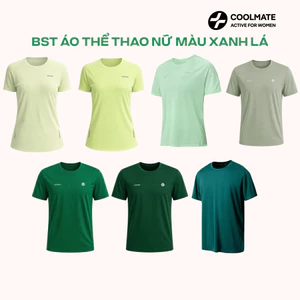 BST Áo thể thao Nữ TONE MÀU XANH LÁ thoáng khí dễ vận động - Coolmate Active For Women