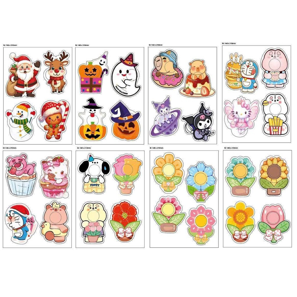 Set 20/50/100 Cái Cài Kẹo Mút In 2 Mặt - Giấy Bọc Thẻ Cài Kẹo Mút Họa Tiết Dễ Thương Làm Quà Tặng Siêu Cute