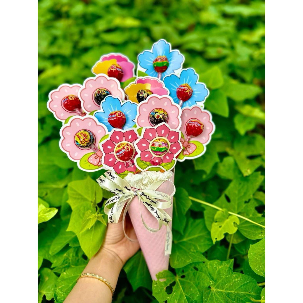 Set 20/50/100 Cái Cài Kẹo Mút In 2 Mặt - Giấy Bọc Thẻ Cài Kẹo Mút Họa Tiết Dễ Thương Làm Quà Tặng Siêu Cute