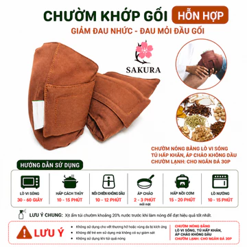 Đai chờm khớp gối đôi Thiên Nhiên, túi chườm thảo dược, chườm đầu gối bằng thảo dược