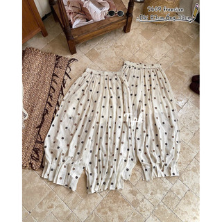 Quần vải đũi hoạ tiết hoa  bèo gấu mỏng nhẹ (có lót )#2609