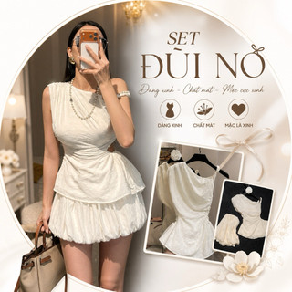 QCCC | SET ĐŨI NƠ LỆCH VAI TÔN DÁNG