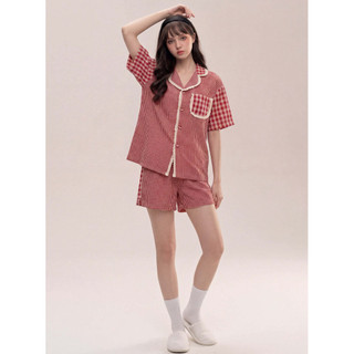 𝗛𝗮̀𝗻𝗴 𝗰𝗵𝗶́𝗻𝗵 𝗵𝗮̃𝗻𝗴 set ngủ mặc nhà Mia kẻ đũi Hàn viền ren ON WORKSHOP