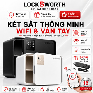 Két Sắt Điện Tử Vân Tay Thông Minh Locksworth Mở Khóa Vân Tay, KẾT NỐI WIFI ĐIỆN THOẠI, BÁO ĐỘNG TỪ XA, AN TOÀN, BẢO MẬT