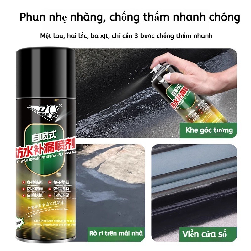Chất Xịt Chống Thấm Bịt Lỗ, Chống Rò Rỉ, Sửa Chữa Mái Nhà, Tường, Nhà Vệ Sinh【MUA 2 GIẢM 40%】