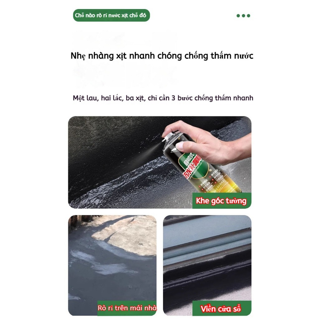 Chất Xịt Chống Thấm Bịt Lỗ, Chống Rò Rỉ, Sửa Chữa Mái Nhà, Tường, Nhà Vệ Sinh【MUA 2 GIẢM 40%】