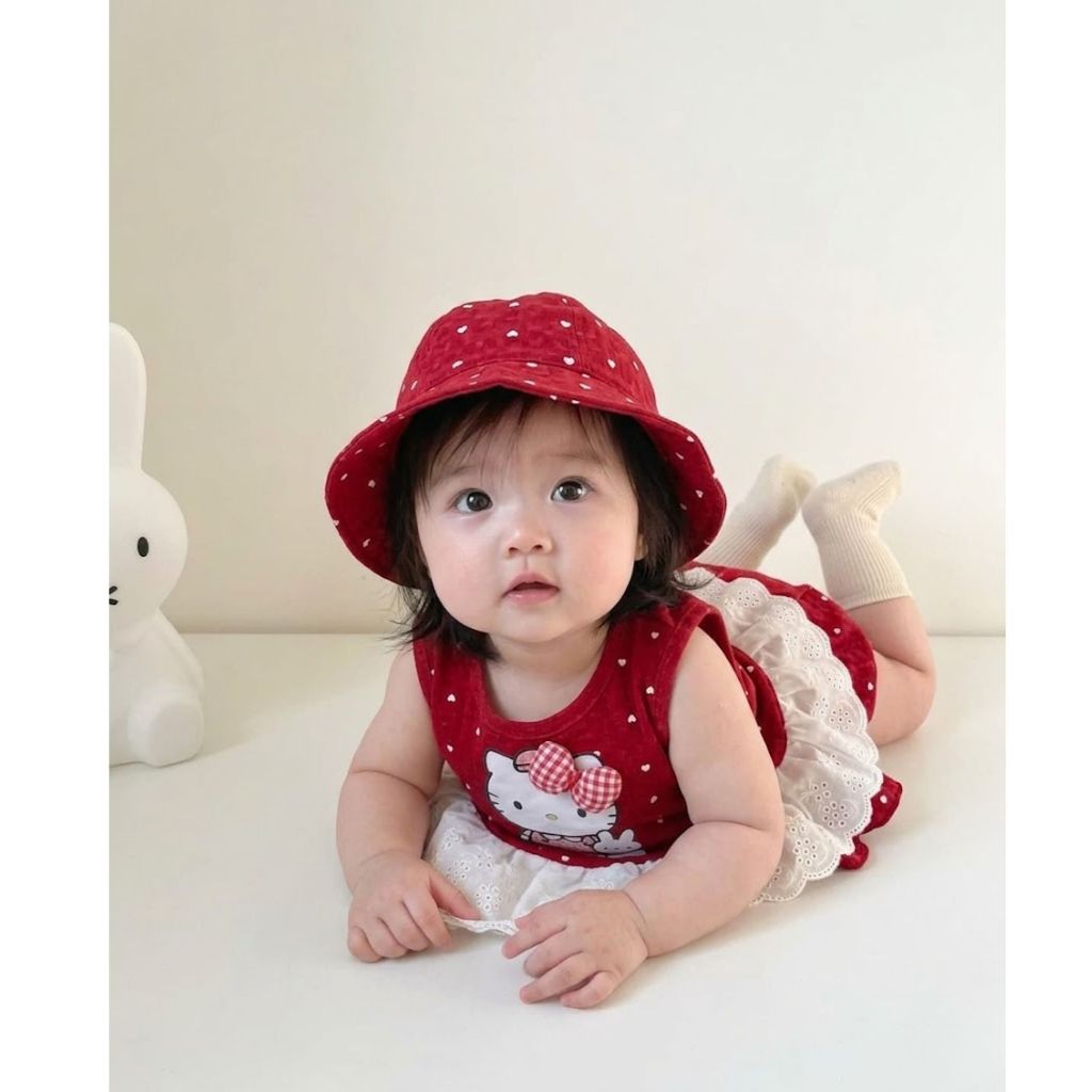 Bộ quần áo Hello Kitty mẫu REN cho bé gái chất tăm gân mềm mát size 7-22kg đồ bộ bé gái mặc ở nhà đi chơi xinh xắn
