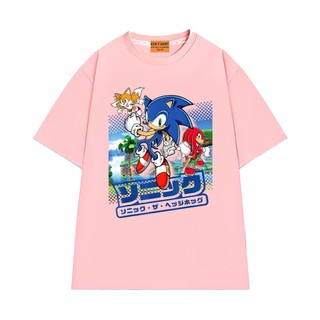 Áo Thun Hoạt Hình NGỐ TEE Poster Team Nhím Sonic Tails Knuckles Vải Cotton Thoáng Mát