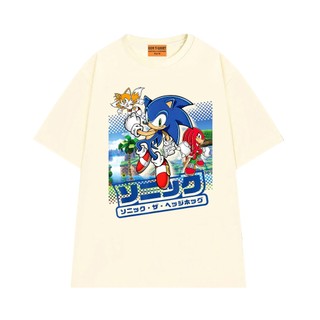 Áo Thun Hoạt Hình NGỐ TEE Poster Team Nhím Sonic Tails Knuckles Vải Cotton Thoáng Mát