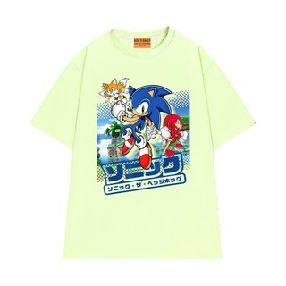 Áo Thun Hoạt Hình NGỐ TEE Poster Team Nhím Sonic Tails Knuckles Vải Cotton Thoáng Mát