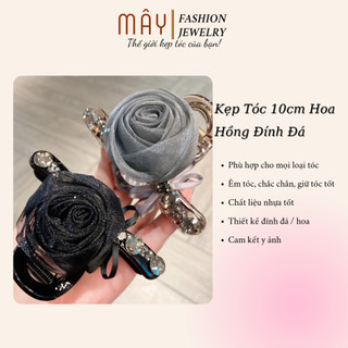 Kẹp tóc 10cm hoa hồng đính đá • Mây Fashion Jewelry - K52604