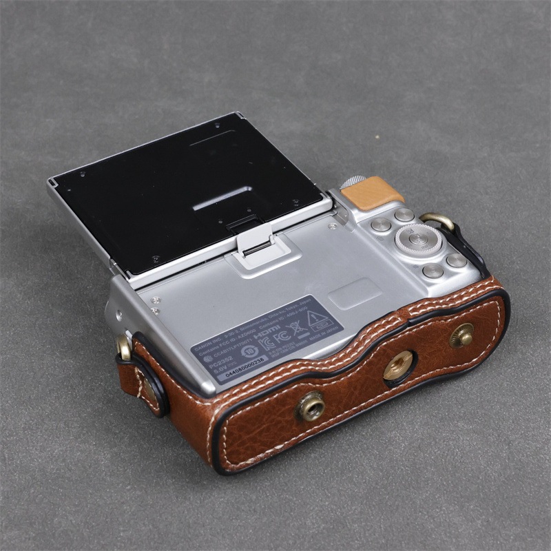 [Sẵn HN] Túi Da đựng máy ảnh Canon Powershot SX740 HS, SX730, SX720 bao da bảo vệ SX730 và vỏ bảo vệ SX740 Có Dây Đeo