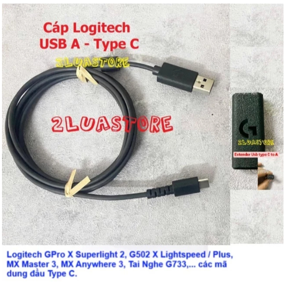 Dây cáp sạc USB Type C cho chuột Logitech GPro X Superlight 2 Cáp sạc ...