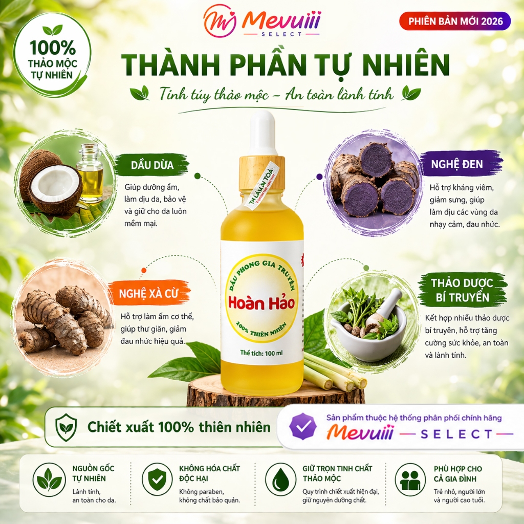 DP50_ Dầu Phong Hoàn Hảo 50ml – Dầu Thảo Mộc Đa Năng – Xoa Bóp, Giữ Ấm, Chăm Sóc Hằng Ngày