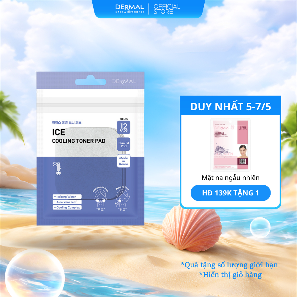 [Dermal] Set 3 Gói Toner Pad Ice Cooling Dermal Mini Dịu Da và Làm Mát ...