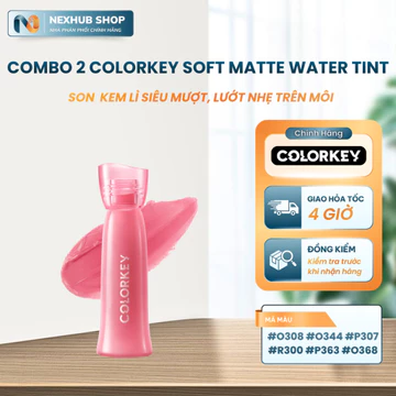 Combo 2 Son COLORKEY Soft Matte Water Tint – Son Lì Mịn Nhẹ, Không Dính, Lâu Trôi & Dưỡng Ẩm