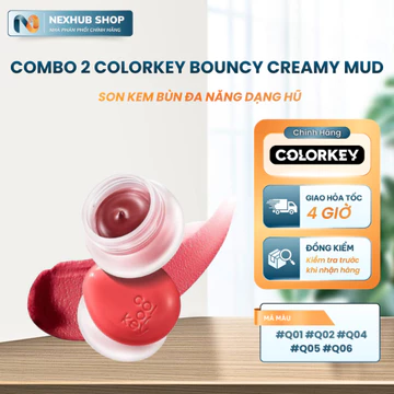 Combo 2 Son Bùn Đa Năng Colorkey Bouncy Creamy 4.5g – Chất Kem Mềm Mịn, Dành Cho Môi Khô